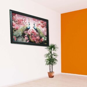 Twin Peacocks 3D Acrylic Wall Art - Image 4
