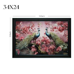 Twin Peacocks 3D Acrylic Wall Art - Image 5