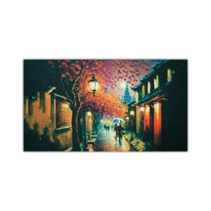 Romantic Rainy Street 3D Acrylic Painting - Image 3
