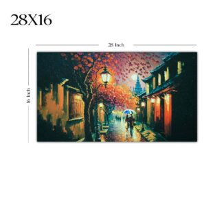 Romantic Rainy Street 3D Acrylic Painting - Image 2