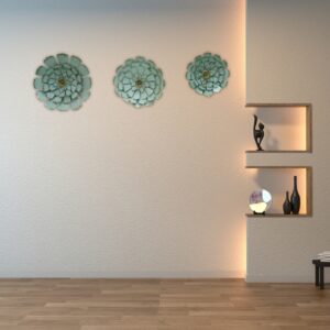 Trio Bloom Metal Wall Art Set - Image 1