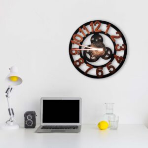 Mechanical Copper Wall Clock with Gears - Image 2