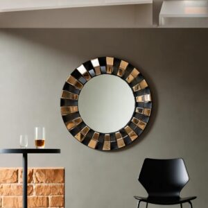 Elegant Black & Gold Decorative Wall Mirror - Image 4