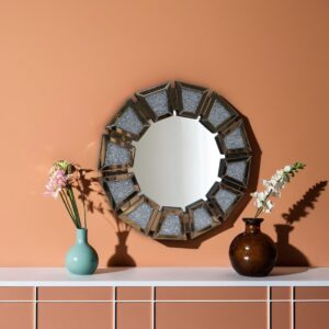 Glittering Trapezoidal Accent Wall Mirror - Image 8