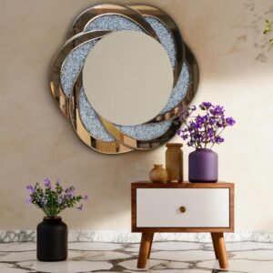 Radiant Flower-Inspired Glitter Wall Mirror - Image 6
