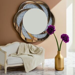 Radiant Flower-Inspired Glitter Wall Mirror - Image 8