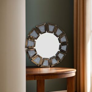 Glittering Trapezoidal Accent Wall Mirror - Image 10