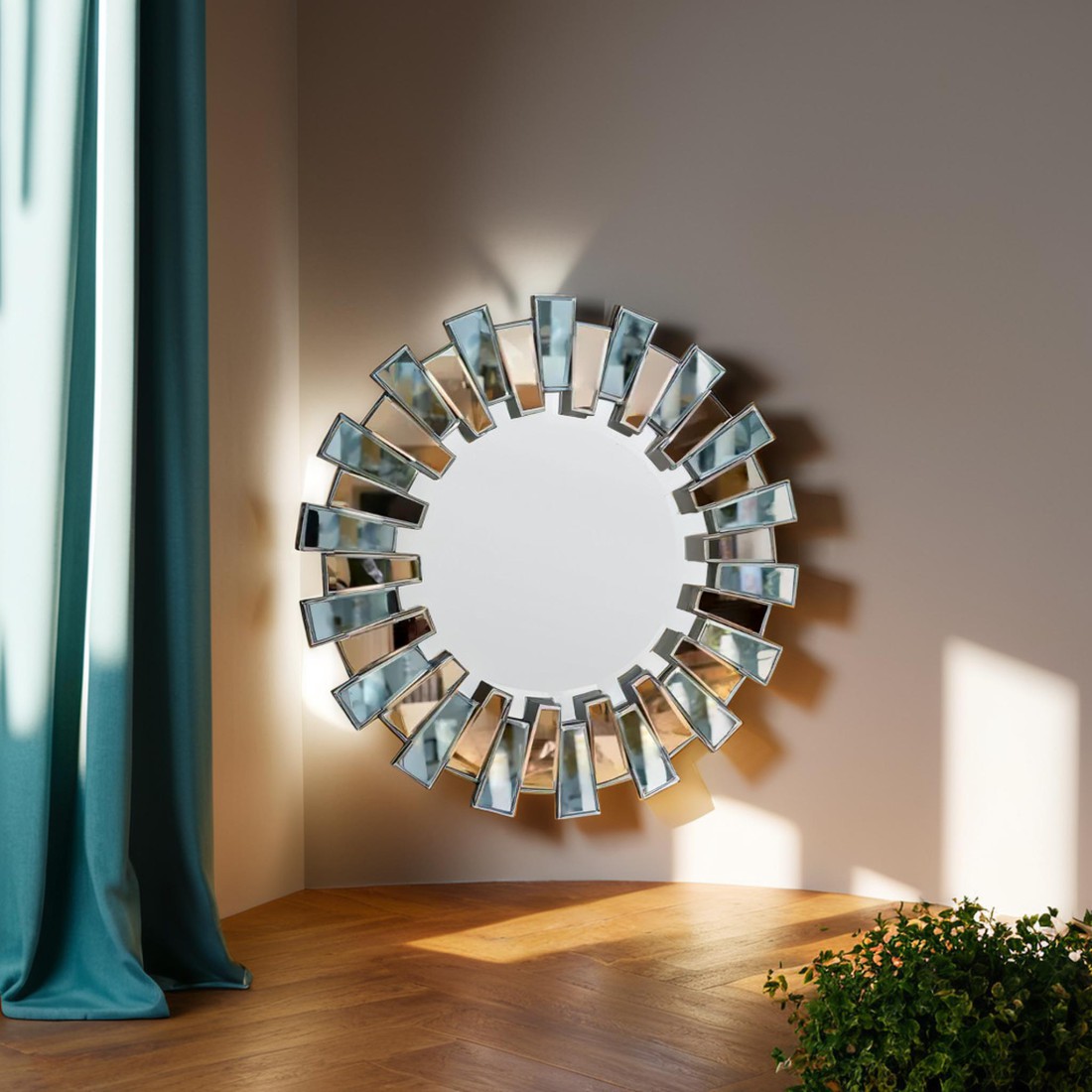 Radiant Sunburst Decorative Wall Mirror