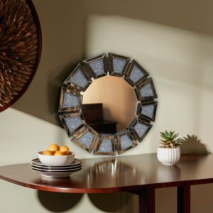 Glittering Trapezoidal Accent Wall Mirror - Image 1