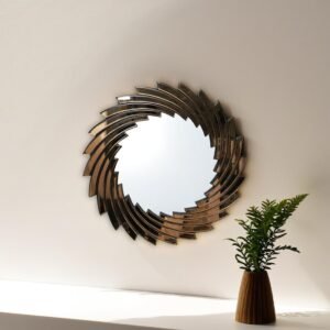 Modern Spiral Reflective Wall Art - Image 1