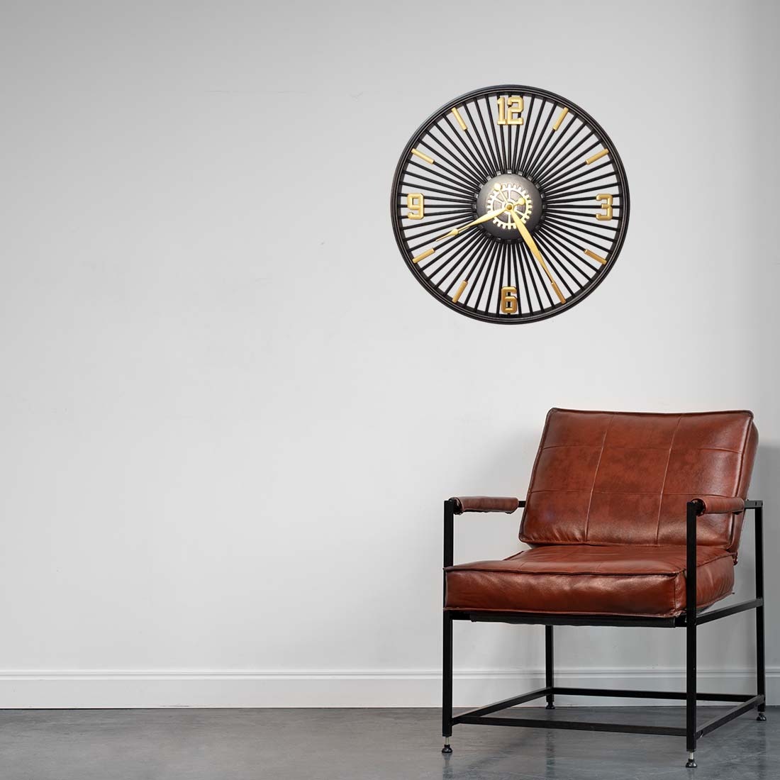 Golden Wheel Wall Clock