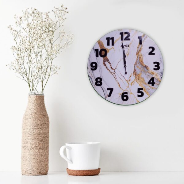 Golden Marble Round Wall Clock botel