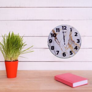 Golden Marble Round Wall Clock - Image 2