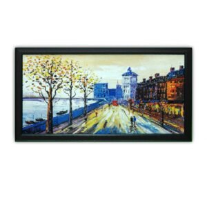 Modern Cityscape Acrylic Wall Painting - Image 4