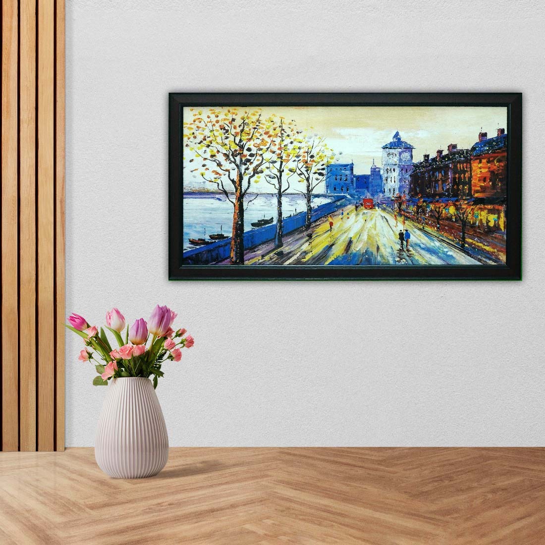 Modern Cityscape Acrylic Wall Painting
