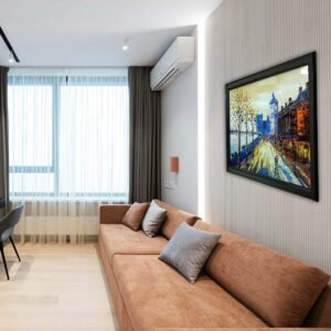 Modern Cityscape Acrylic Wall Painting - Image 2