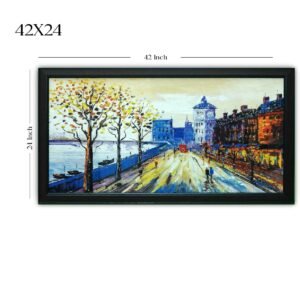 Modern Cityscape Acrylic Wall Painting - Image 3