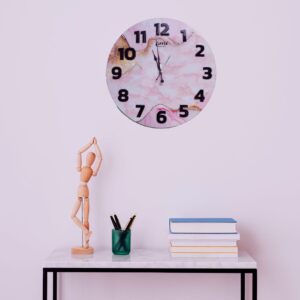 Pink Marble Round Wall Clock - Image 5