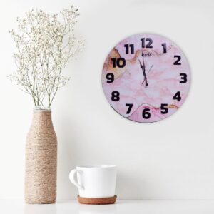 Pink Marble Round Wall Clock - Image 3