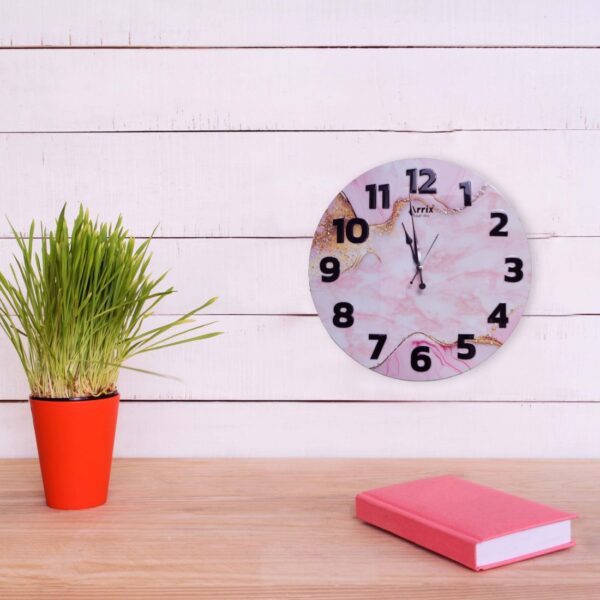 Pink Marble Round Wall Clock graas