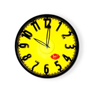 Fluorescent Round Yello Wall Clock with Dome Glass - Image 5