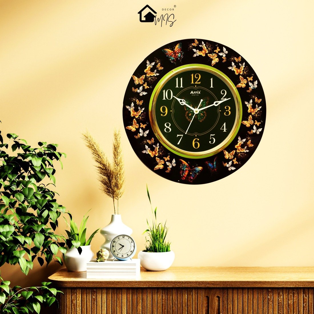 Ember Butterfly Resin Clock