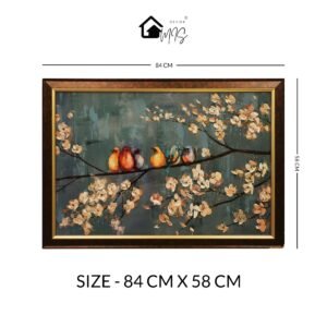 Floral Birds Crystal Embossed Framed Painting - Image 2