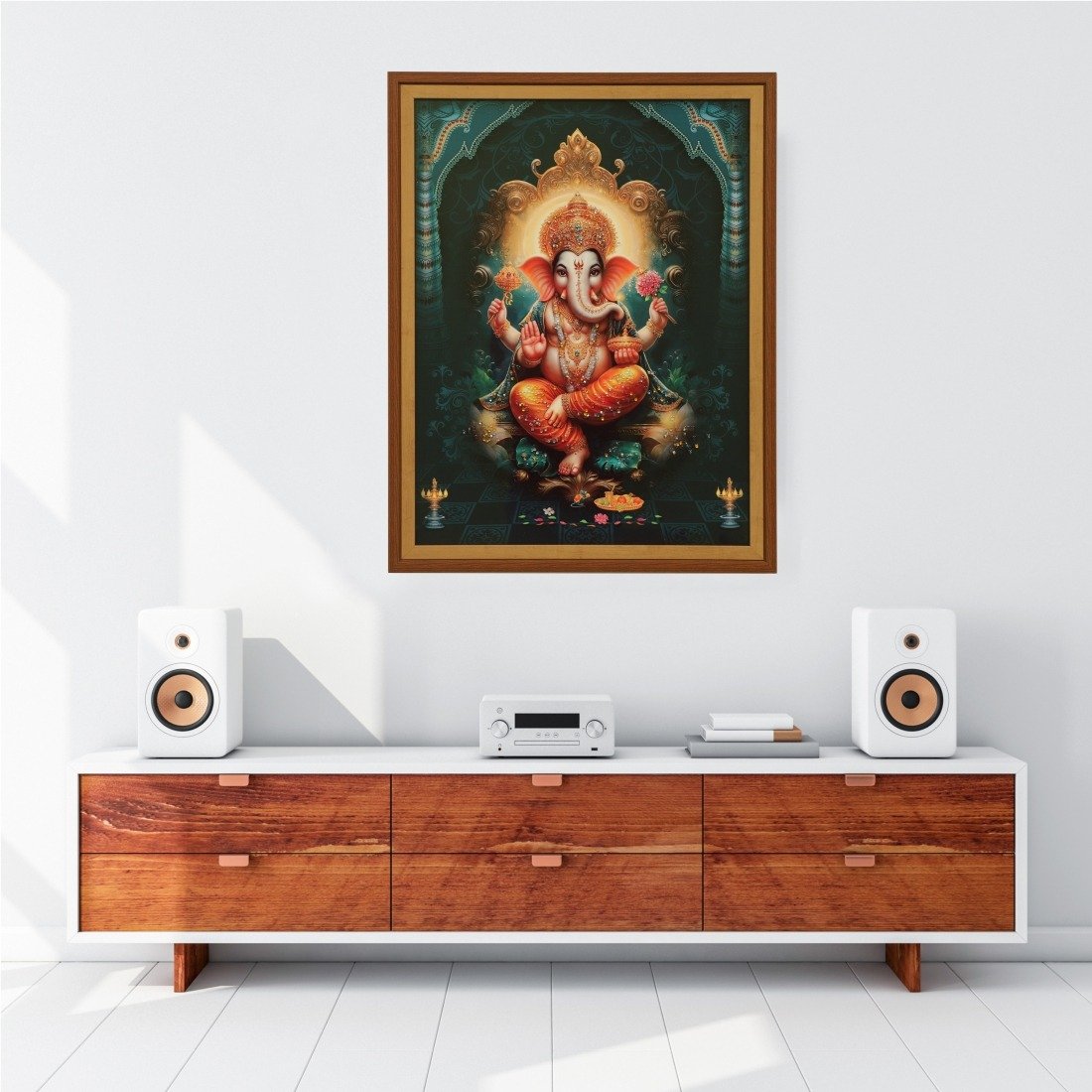 Ganesh Green Embossed