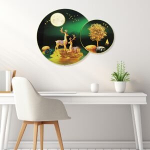 Golden Dear with mood Green BG - Image 5