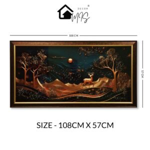 Golden Deer Resin Wall Painting - Image 2