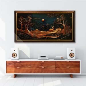 Golden Deer Resin Wall Painting - Image 4