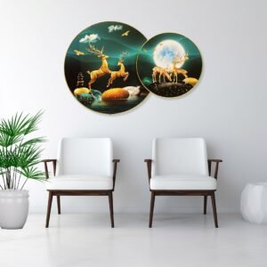 Golden Deer in Moonlit Tranquility - Image 1