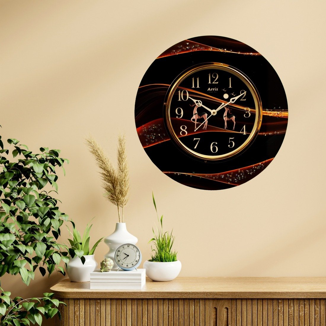 Golden Garden Resin Clock