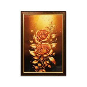 Golden Roses Crystal Embossed Framed Painting - Image 6