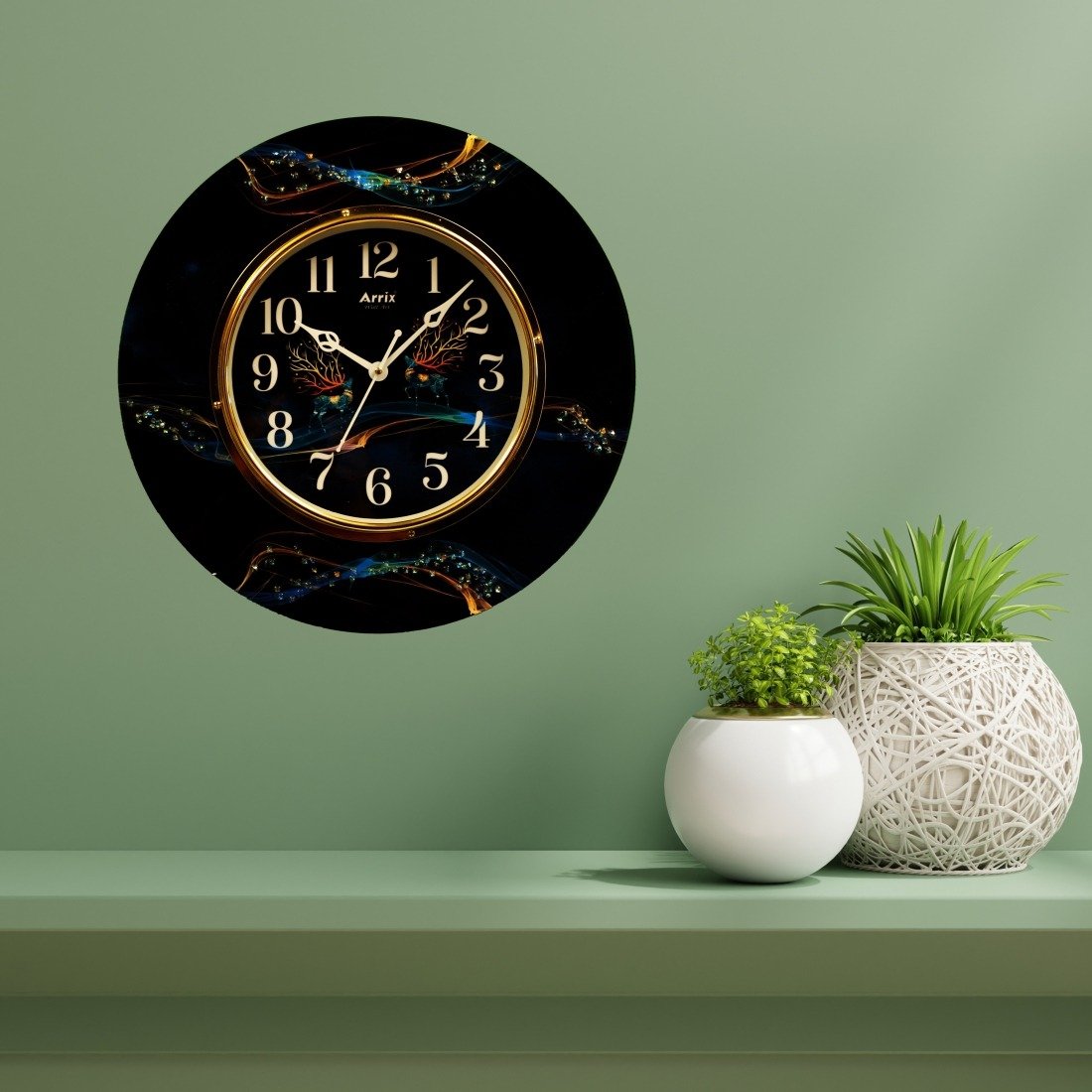 Golden Sunset Resin Clock