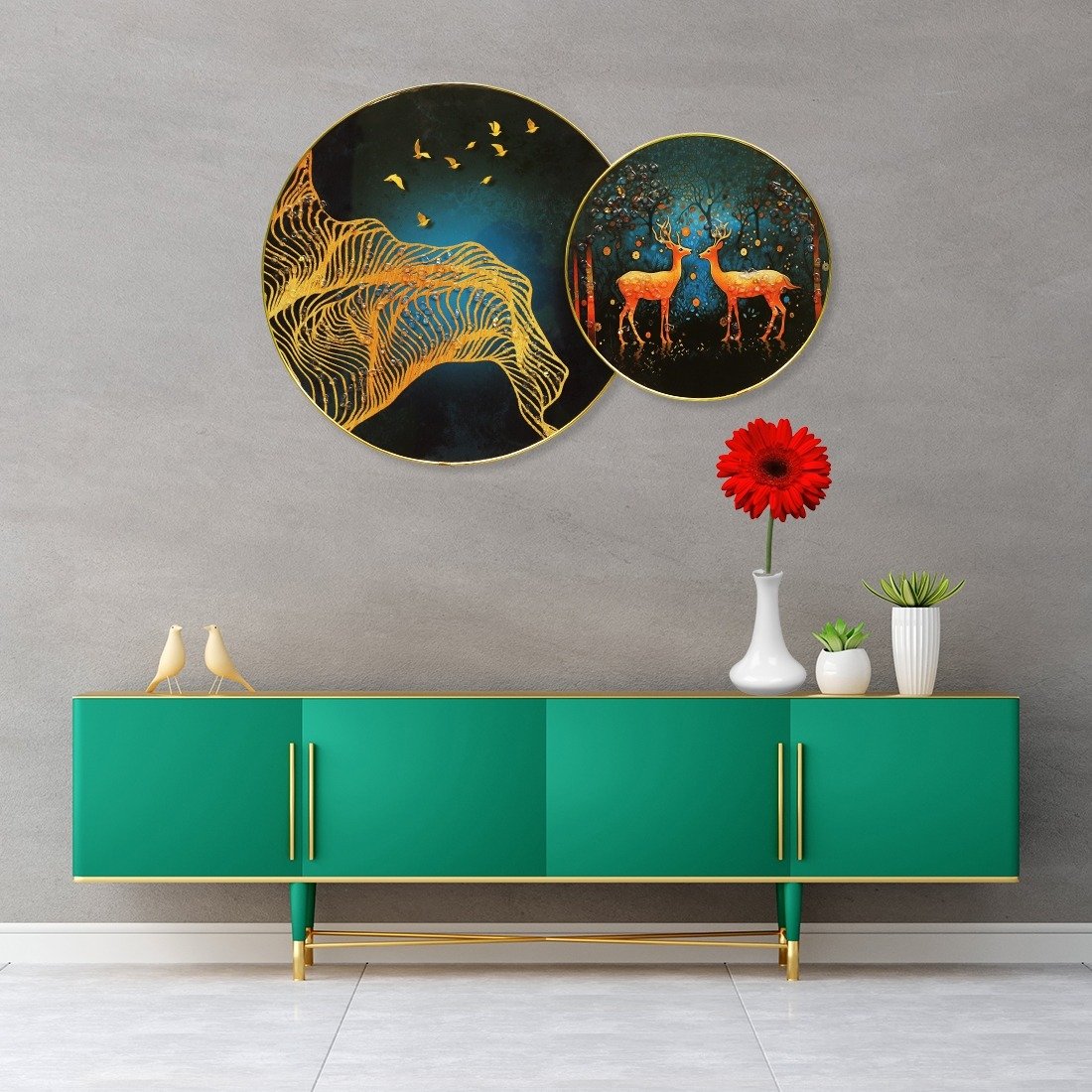 Golden Waves & Forest Stag Harmony