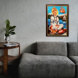 Jai Hanuman Crystal Embossed Framed Painting - Image 4
