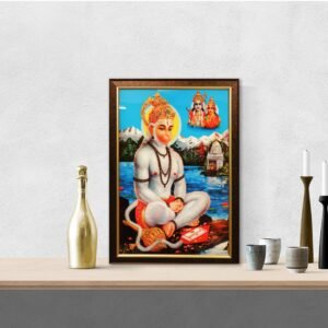 Jai Hanuman Crystal Embossed Framed Painting - Image 1