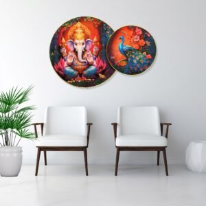 Lord Ganesha with Peacock Vibrant - Image 2