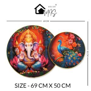 Lord Ganesha with Peacock Vibrant - Image 3
