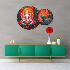 Lord Ganesha with Peacock Vibrant - Image 1