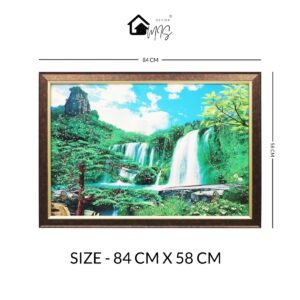 Lush Waterfalls Crystal Embossed Framed Painting - Image 2