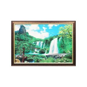 Lakeside Serenity Crystal Embossed Framed Painting - Image 2