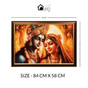 Radha Krishan Couple Crystal Embossed Framed Painting - Image 2