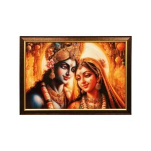 Radha Krishan Couple Crystal Embossed Framed Painting - Image 5