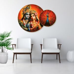 Radha Krishan and peacock - Image 1