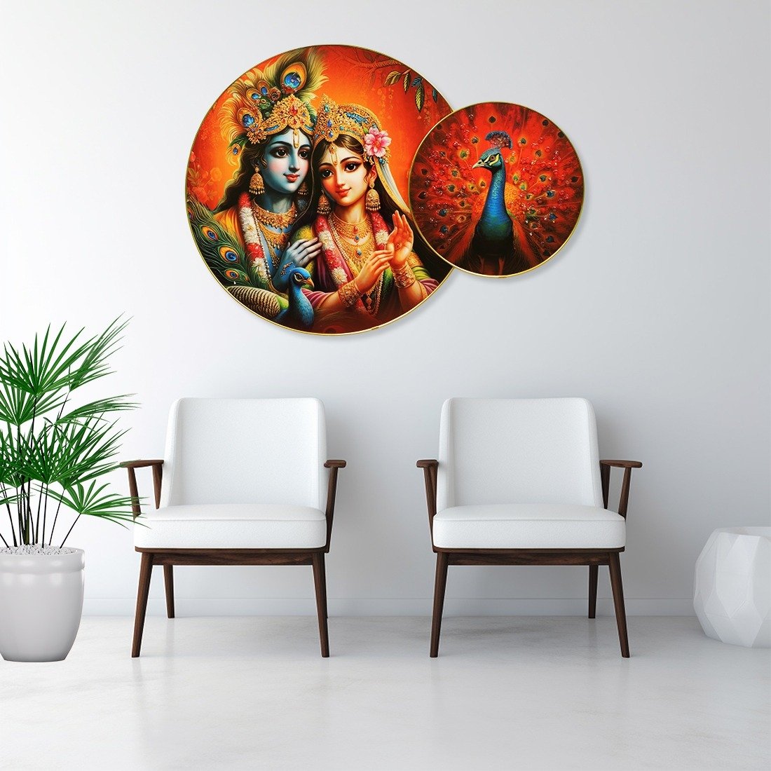 Radha Krishan and peacock