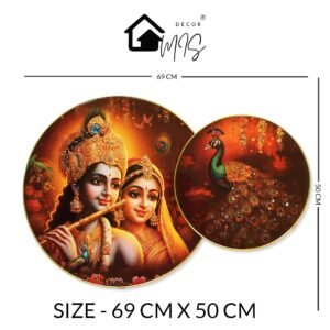 Radha Krishna with Peacock Divine Wall Art - Image 3