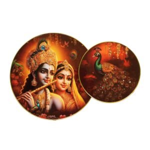 Radha Krishna with Peacock Divine Wall Art - Image 6