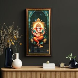 Radiant Ganesh Painting in Warm Tones - Image 1